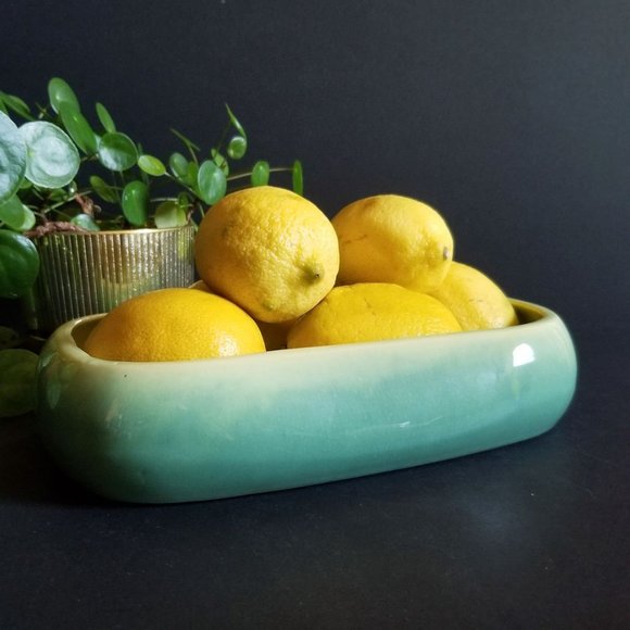 Vintage Beauceware Pottery Rectangle Green Planter - Picture 6 of 7